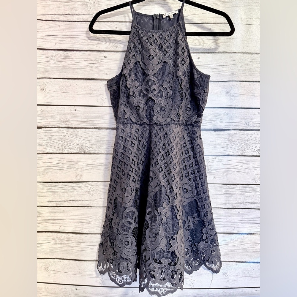 Black Swan Charcoal Lace Midi Dress
